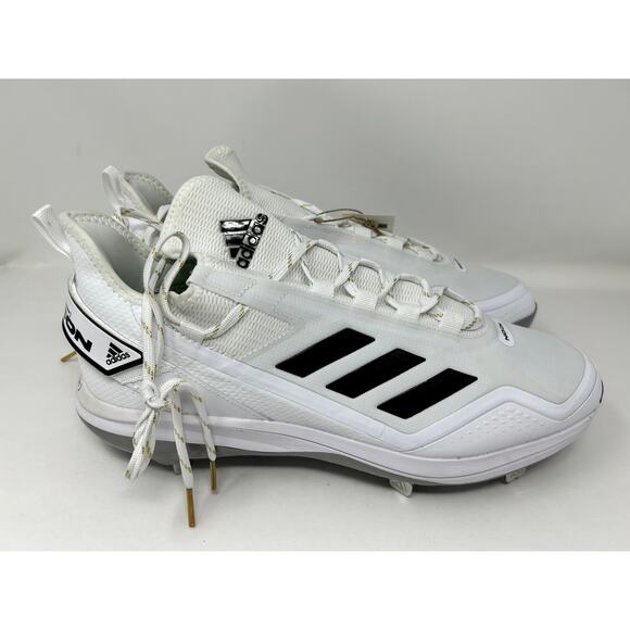 adidas Icon 7 Boost Cleats - Mens Baseball Shoes White Core Black Size 12.5 - Picture 2 of 7